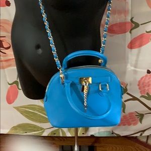 Bright blue and gold bag
